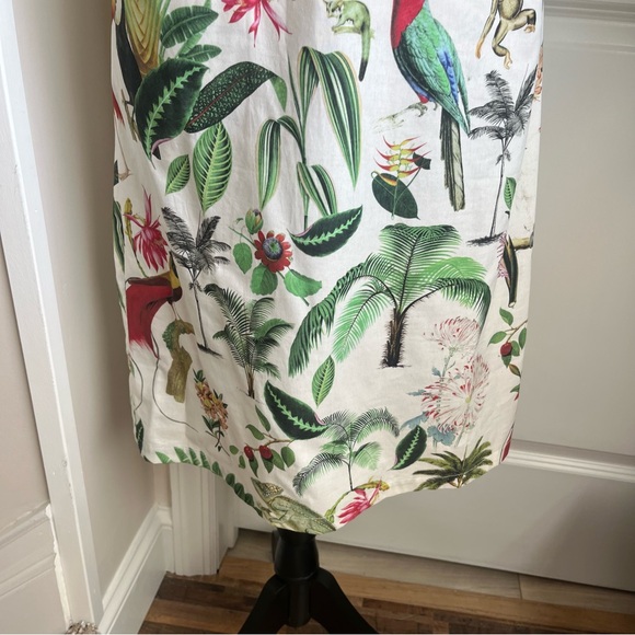 Vilagallo Jungle Tropical Print Sleeveless Dress White US Sz 4 - Picture 6 of 16